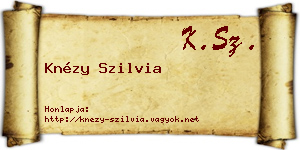 Knézy Szilvia névjegykártya